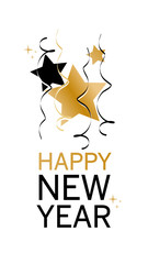 Happy new year banner with stars	