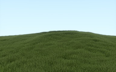 Obraz premium 3d render of green grass hill