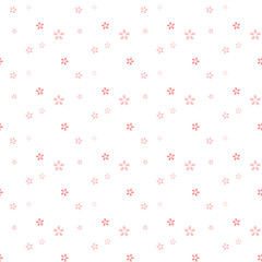 Cute pink flower pattern seamless on white background.