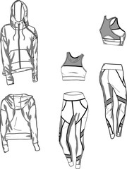 women sportswear garment set vector