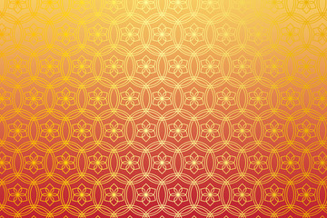 和柄 輪違い麻の葉 二重円 栗色