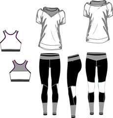 women sportswear garment set vector