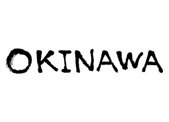 OKINAWA calligraphy hand writing vector