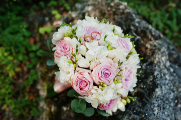 Beautiful modern and elegance wedding bouquet.