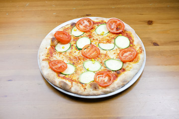 Pizza on a restaurant table