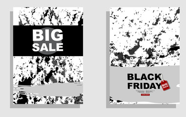 Black Friday Big Sale Holiday Special Offer Poster Concept Flat Vector Illustration