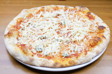 Pizza on a restaurant table