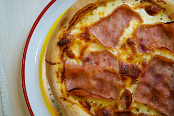 Pizza on a restaurant table