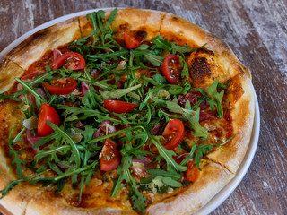 Pizza on a restaurant table