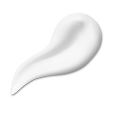 Cosmetic cream texture smear. Creamy drop swatch illustration. Realistic moisturizer gel or sunscreen lotion product swirl. Shave mousse brush stroke. Soft facial milk element splash