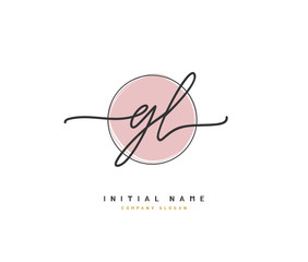 G L GL Beauty vector initial logo, handwriting logo of initial signature, wedding, fashion, jewerly, boutique, floral and botanical with creative template for any company or business.