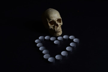 Totenkopf mit erloschenen Lichtern