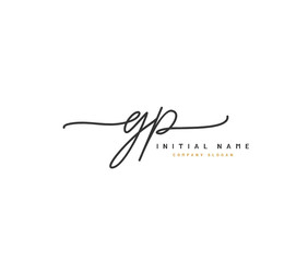 G P GP Beauty vector initial logo, handwriting logo of initial signature, wedding, fashion, jewerly, boutique, floral and botanical with creative template for any company or business.