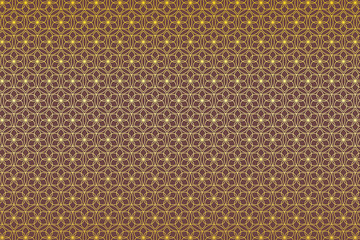 和柄 一重円 金色の花 茶色