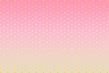 和柄 一重円 金色の花 紅梅色