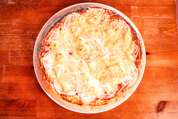 Pizza on a restaurant table