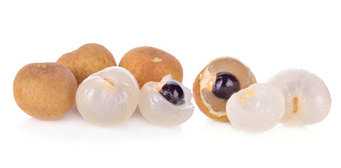 Fresh longan isolated on white background