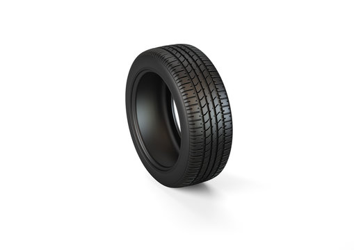 Car tire isolated on white background.