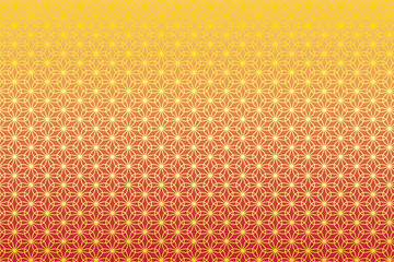 和柄 輪違い麻の葉 花 栗色