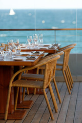 Terrasse restaurant en bord de mer