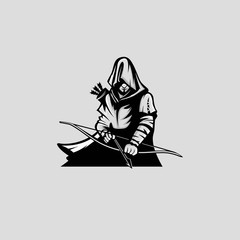 archer arrow bow man target aim