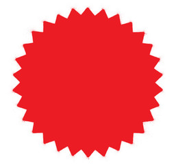 graffiti 30 point star shape sprayed in red over white