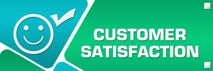 Customer Satisfaction Turquoise Rounded Squares Horizontal 