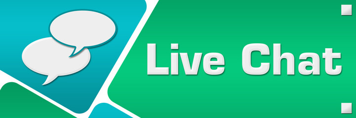 Live Chat Turquoise Rounded Squares Horizontal 