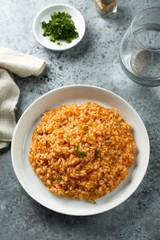Tomato risotto with herbs