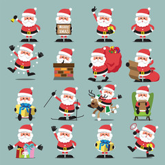  Santa Clauses set for christmas,character Mary Christmas and Happy New Year