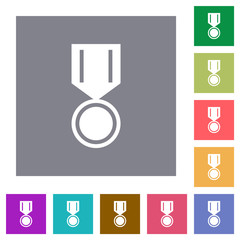 Medal with star square flat icons