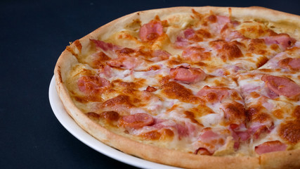 Pizza on a restaurant table