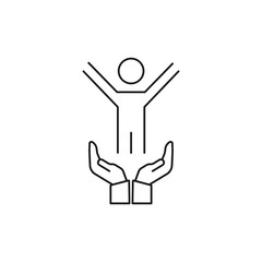 longevity insurance - minimal line web icon. simple vector illustration. concept for infographic, website or app.