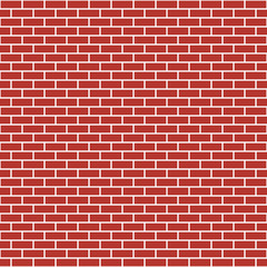 Red brick wall seamless pattern, vector bricks texture background