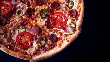 Pizza on a restaurant table