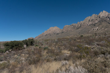 Fototapeta na wymiar Southern edge of the Organ Mountains in New Mexico.