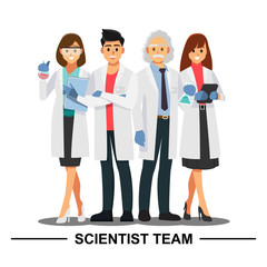 scientist teamwork ,Vector illustration cartoon character.
