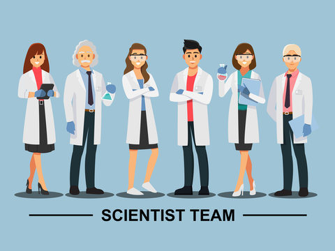 scientist teamwork ,Vector illustration cartoon character.