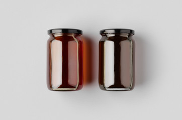 Two honey jars mockup.