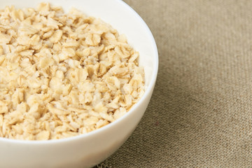 Oatmeal breakfast bowl. Organic healthy food pure