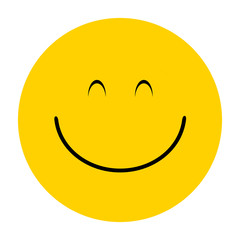 Smiley yellow face emoji on a white background.