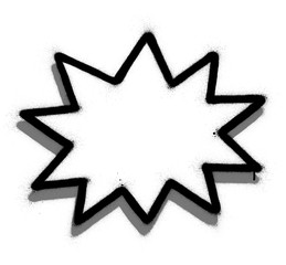 graffiti exploded star shape with drop shadow over white