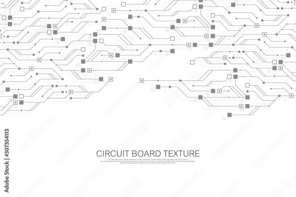 Poster technology abstract circuit board texture background. high-tech futuristic circuit board banner wall
