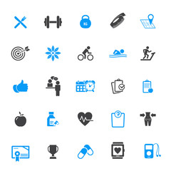 Fitness & Workout - set of vector icons