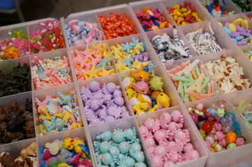 A collection of cute handcrafted plastic materials