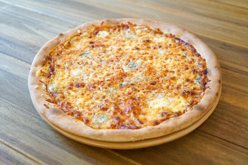 Pizza on a restaurant table