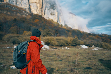 hiker in mountains