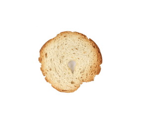 Bake rolls. Mini bread chips isolated on white background.