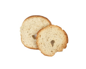 Bake rolls. Mini bread chips isolated on white background.