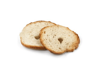 Bake rolls. Mini bread chips isolated on white background.